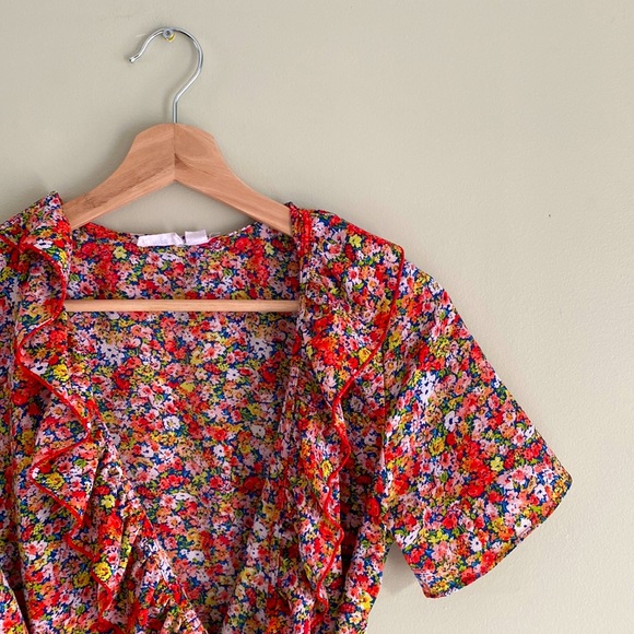 Floral Wrap-Around Dress - Picture 1 of 6